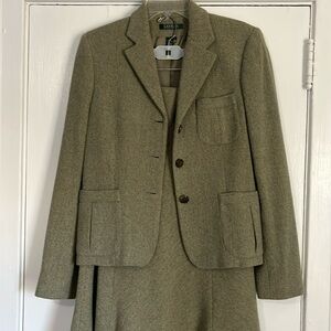 Lauren RL Women's Equestrian Fox Hunt Button Fitted Green Jacket Size 8
